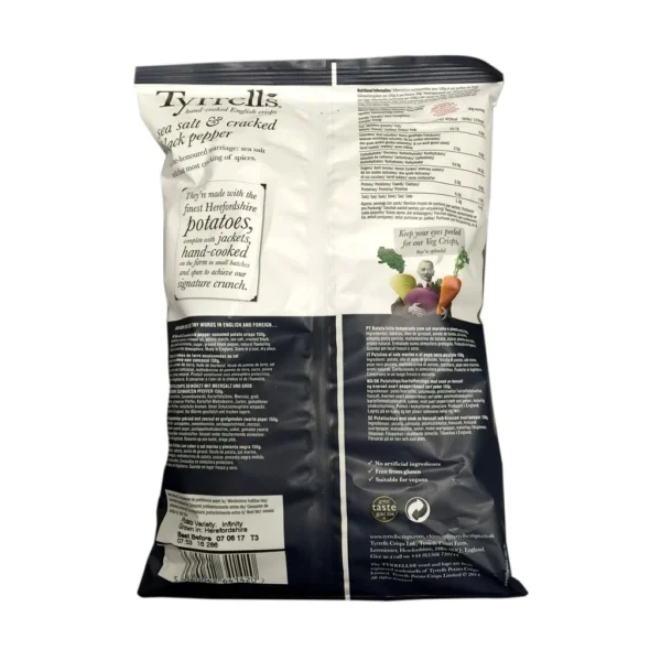 Tyrrell's Sea Salt & Black Pepper Potato Chips 150g