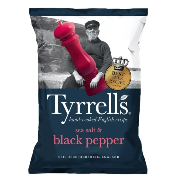 Tyrrell's Sea Salt & Black Pepper Potato Chips 150g
